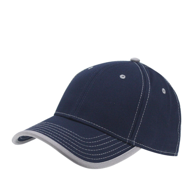 Contrast Color Stitching Binding Trim Cotton Adjustable Baseball Cap