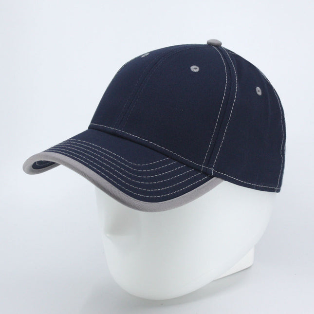 Contrast Color Stitching Binding Trim Cotton Adjustable Baseball Cap