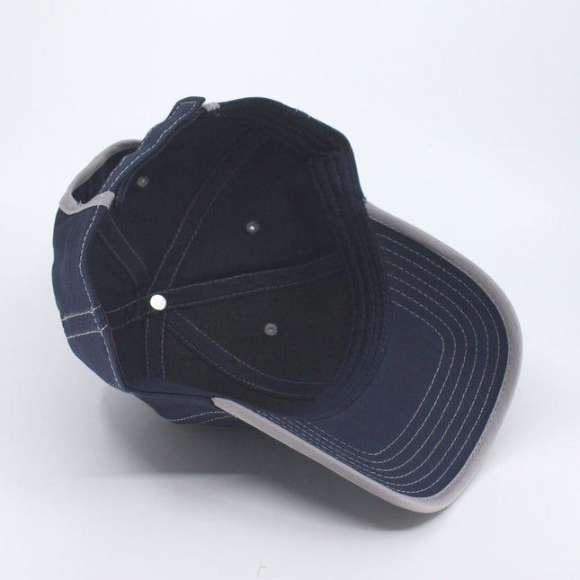 Contrast Color Stitching Binding Trim Cotton Adjustable Baseball Cap