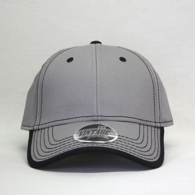 Contrast Color Stitching Binding Trim Cotton Adjustable Baseball Cap