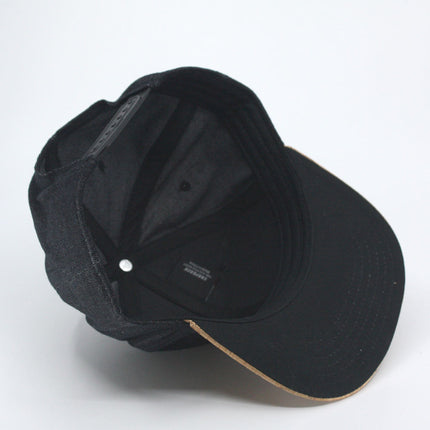 Denim with Cork Square Cotton Flat Visor Adjustable Snapback Baseball Caps