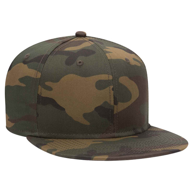 Camouflage Cotton Twill Adjustable Flat Bill Snapback Hats Baseball Cap