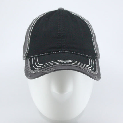 Washed Cotton distressed Heavy Stitching Adjustable Dad Hat Baseball Cap