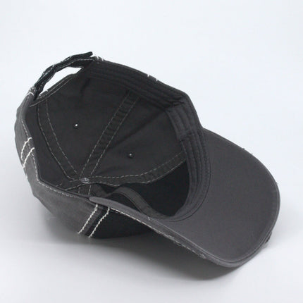 Washed Cotton distressed Heavy Stitching Adjustable Dad Hat Baseball Cap