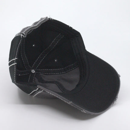 Washed Cotton distressed Heavy Stitching Adjustable Dad Hat Baseball Cap