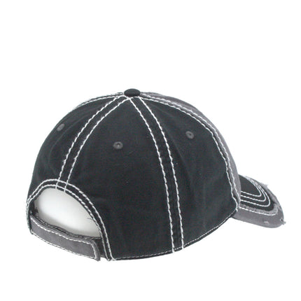 Washed Cotton distressed Heavy Stitching Adjustable Dad Hat Baseball Cap