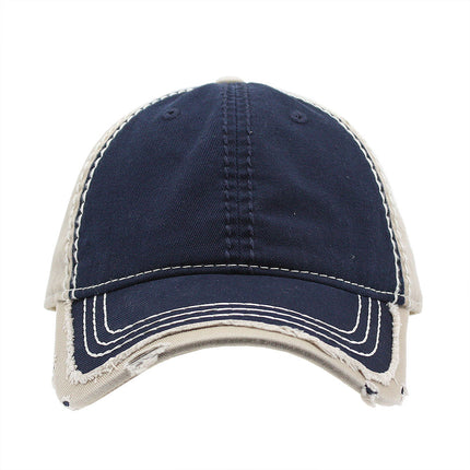 Washed Cotton distressed Heavy Stitching Adjustable Dad Hat Baseball Cap