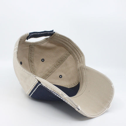 Washed Cotton distressed Heavy Stitching Adjustable Dad Hat Baseball Cap