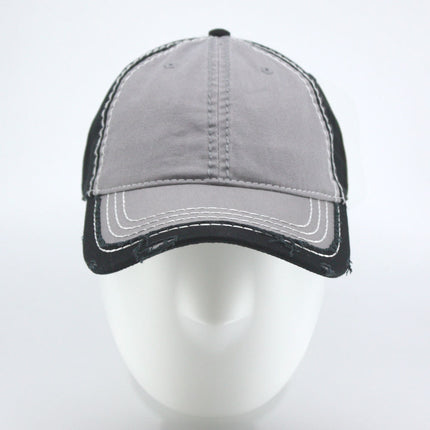 Washed Cotton distressed Heavy Stitching Adjustable Dad Hat Baseball Cap