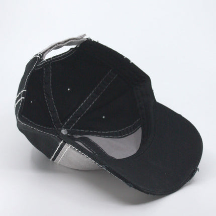 Washed Cotton distressed Heavy Stitching Adjustable Dad Hat Baseball Cap