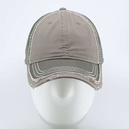 Washed Cotton distressed Heavy Stitching Adjustable Dad Hat Baseball Cap