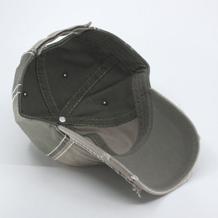 Washed Cotton distressed Heavy Stitching Adjustable Dad Hat Baseball Cap