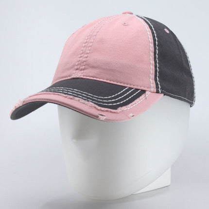 Washed Cotton distressed Heavy Stitching Adjustable Dad Hat Baseball Cap