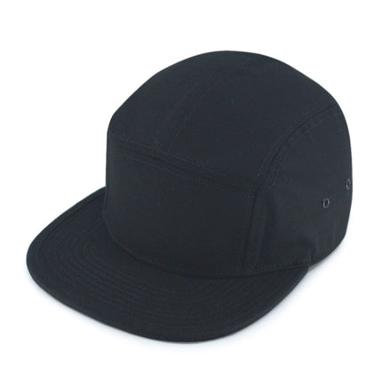 Solid Cotton Twill Square Flat Brim Adjustable 5 Panel Camper Cap