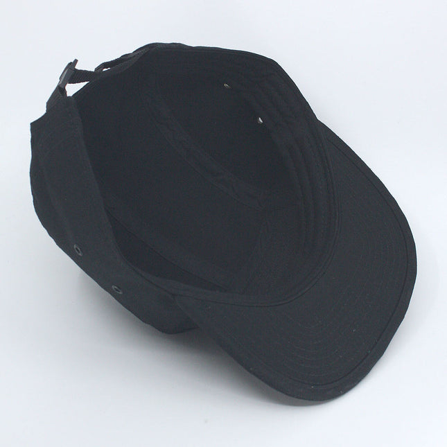 Solid Cotton Twill Square Flat Brim Adjustable 5 Panel Camper Cap