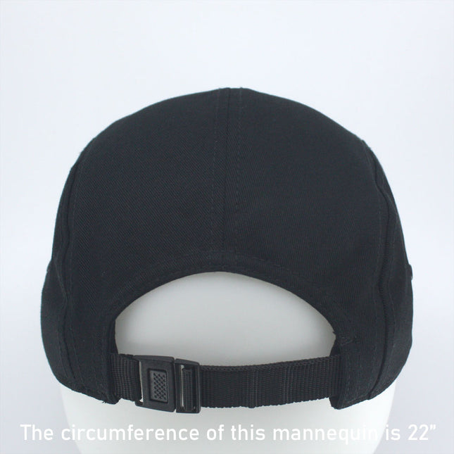 Solid Cotton Twill Square Flat Brim Adjustable 5 Panel Camper Cap