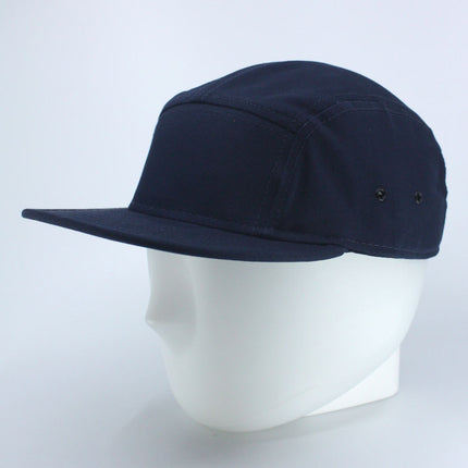 Solid Cotton Twill Square Flat Brim Adjustable 5 Panel Camper Cap