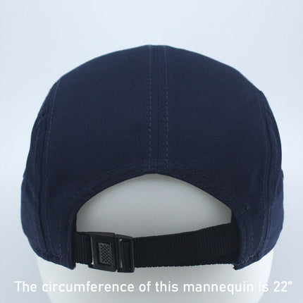 Solid Cotton Twill Square Flat Brim Adjustable 5 Panel Camper Cap