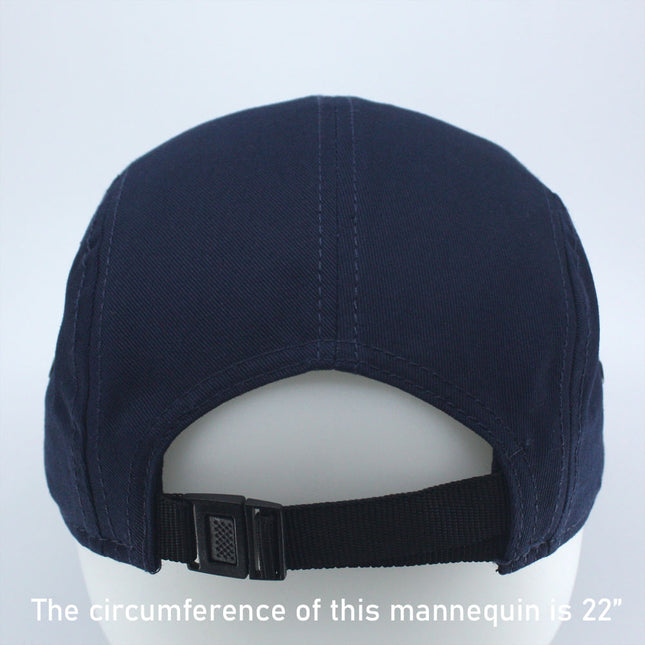 Solid Cotton Twill Square Flat Brim Adjustable 5 Panel Camper Cap