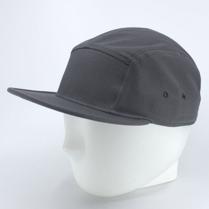 Solid Cotton Twill Square Flat Brim Adjustable 5 Panel Camper Cap