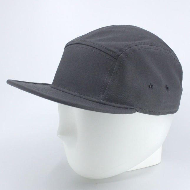 Solid Cotton Twill Square Flat Brim Adjustable 5 Panel Camper Cap