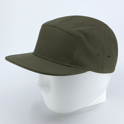 Solid Cotton Twill Square Flat Brim Adjustable 5 Panel Camper Cap