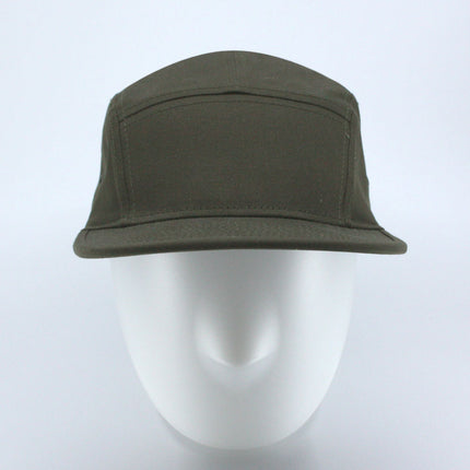 Solid Cotton Twill Square Flat Brim Adjustable 5 Panel Camper Cap