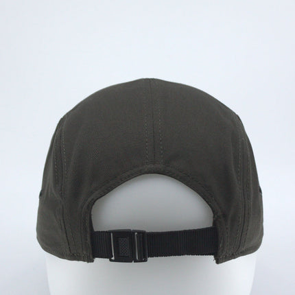Solid Cotton Twill Square Flat Brim Adjustable 5 Panel Camper Cap