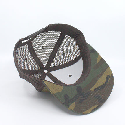 Camouflage Tone on Tone Cotton Twill Mesh Adjustable Flat Bill Snapback Baseball Cap