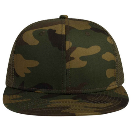 Camouflage Tone on Tone Cotton Twill Mesh Adjustable Flat Bill Snapback Baseball Cap
