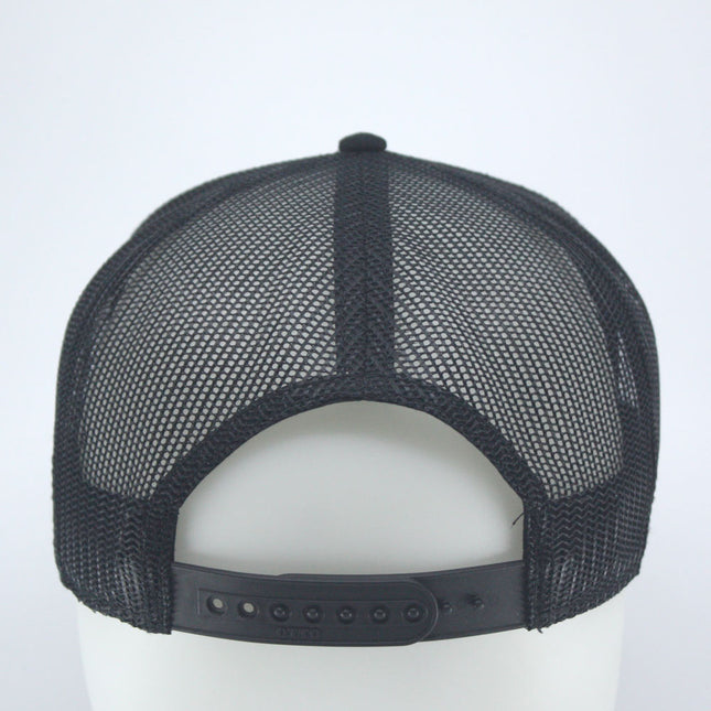 Floral/Black Cotton Twill Flat Brim Mesh Back Adjustable Snapback Baseball Cap