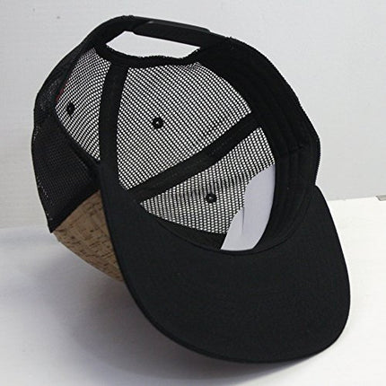 Cork Square Flat Visor 5 Panel Mesh Adjustable Snapback Trucker Caps