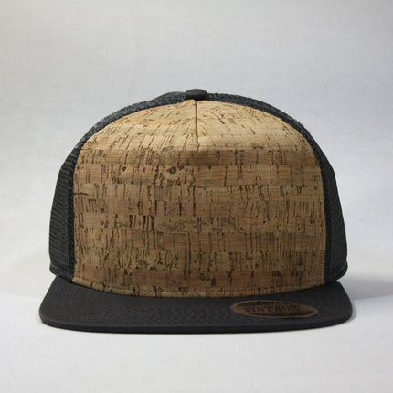 Cork Square Flat Visor 5 Panel Mesh Adjustable Snapback Trucker Caps