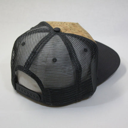 Cork Square Flat Visor 5 Panel Mesh Adjustable Snapback Trucker Caps