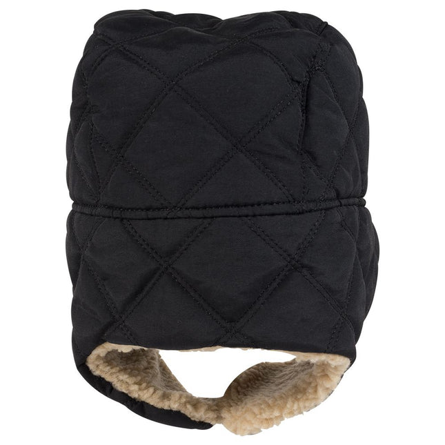 Quilted Shell with Shearling Faux Fur Lining Winter Trooper Hunting Hat