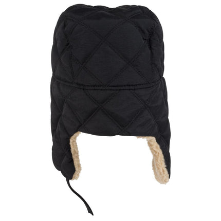 Quilted Shell with Shearling Faux Fur Lining Winter Trooper Hunting Hat