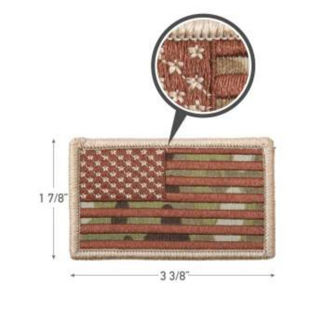 American Flag Patch  Hook Back -Camo