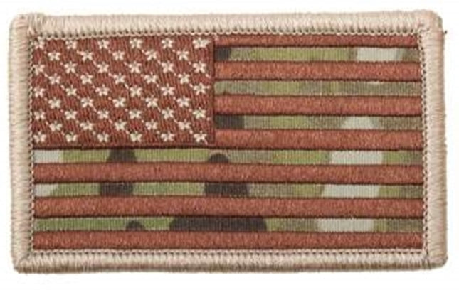 American Flag Patch  Hook Back -Camo
