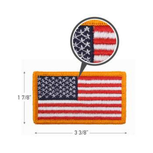 American Flag Patch  Hook Back - Red White Blue