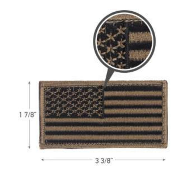 American Flag Patch  Hook Back - Black Khaki
