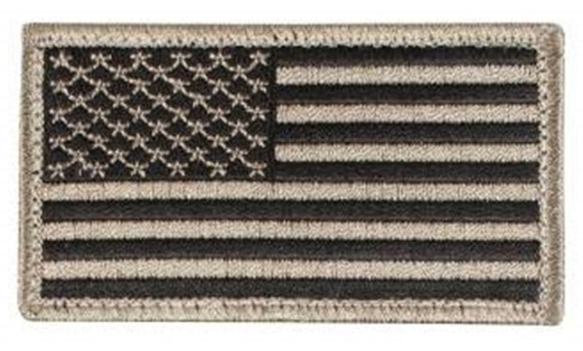 American Flag Patch  Hook Back - Black Khaki