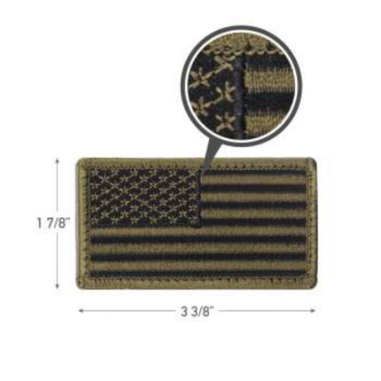 American Flag Patch  Hook Back - Olive Drab Black