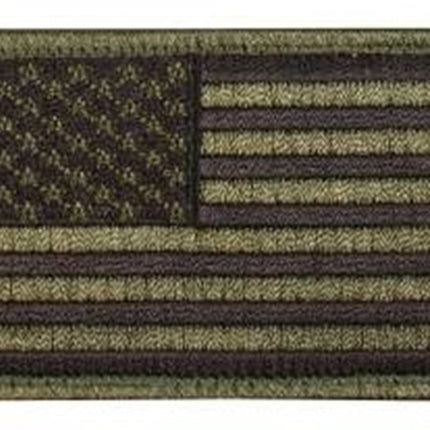 American Flag Patch  Hook Back - Olive Drab Black