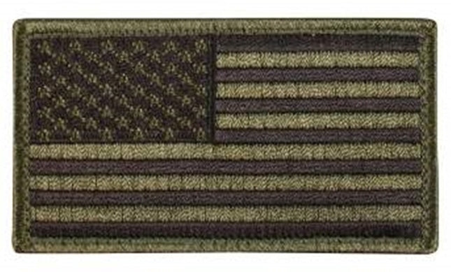 American Flag Patch  Hook Back - Olive Drab Black