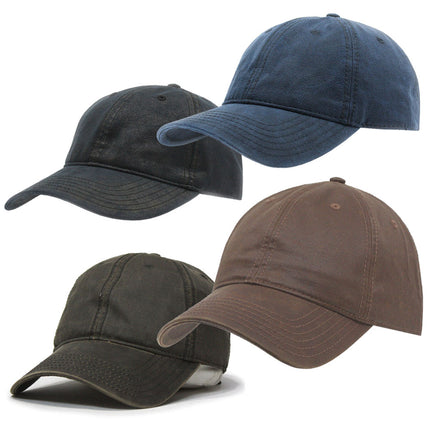 Heavy Washed Wax Coated Unstructured Adjustable Low Profile Baseball Cap