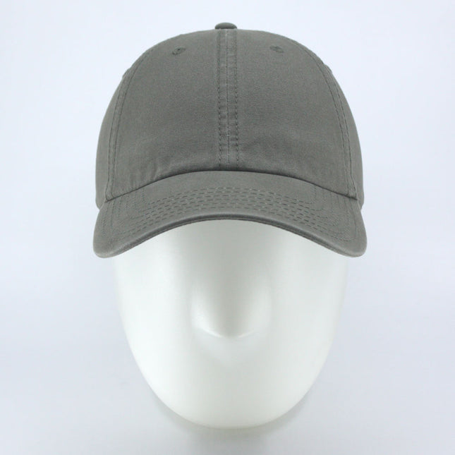 Washed Canvas Combed Cotton Twill Unstructured Adjustable Quick & Easy Snap-Button Strap Back Dad Hat Baseball Cap