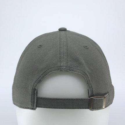 Washed Canvas Combed Cotton Twill Unstructured Adjustable Quick & Easy Snap-Button Strap Back Dad Hat Baseball Cap