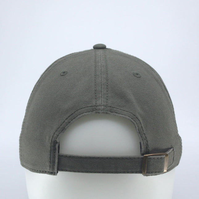 Washed Canvas Combed Cotton Twill Unstructured Adjustable Quick & Easy Snap-Button Strap Back Dad Hat Baseball Cap