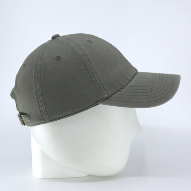 Washed Canvas Combed Cotton Twill Unstructured Adjustable Quick & Easy Snap-Button Strap Back Dad Hat Baseball Cap