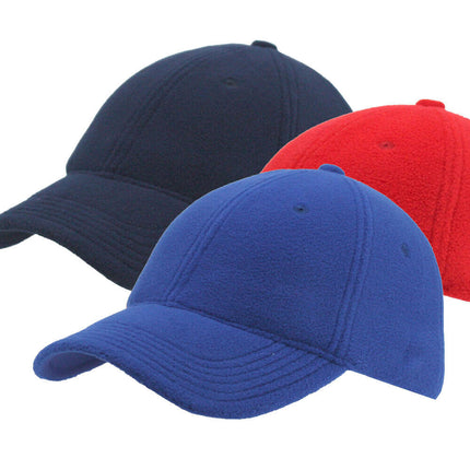 Micro Fleece Low Profile Adjustable Baseball Cap Navy Red Royal